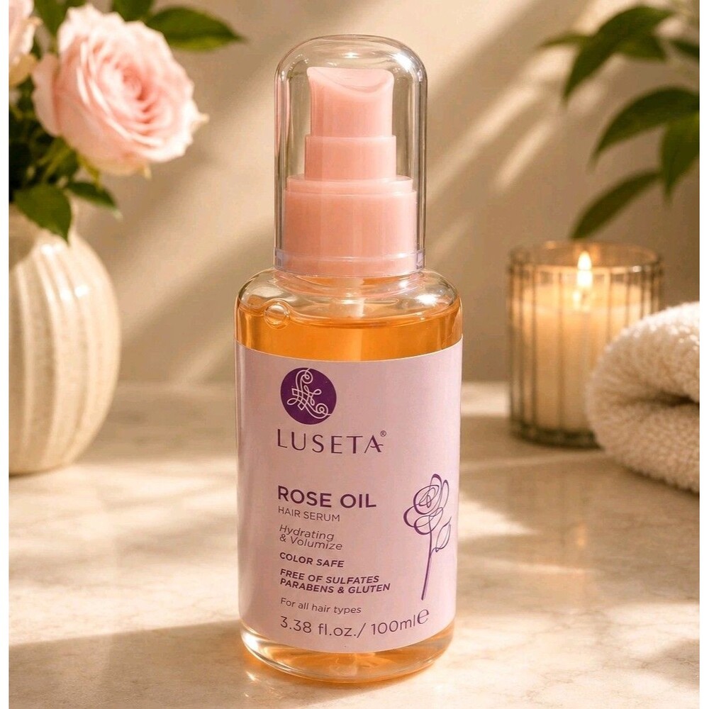 Luseta Rose Oil Hair Serum 3.38 oz Hydrating Volumize Color Safe